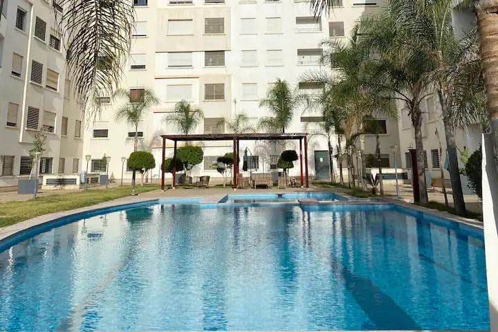 Appartement moderne 2 chambres avec piscine – Résidence Nouaceur Garden, proche aéroport 9